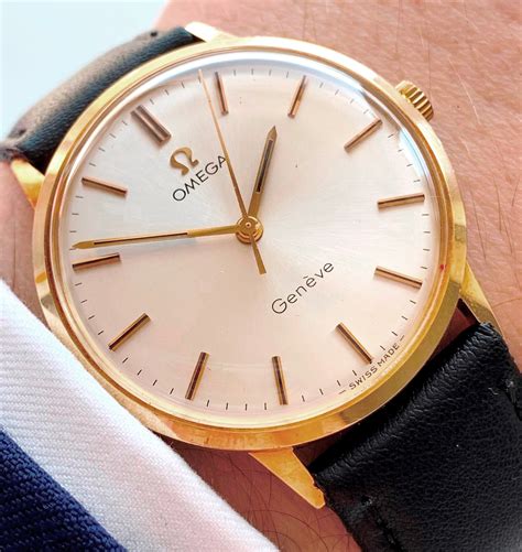 omega geneve gold watch price|omega geneve watch value.